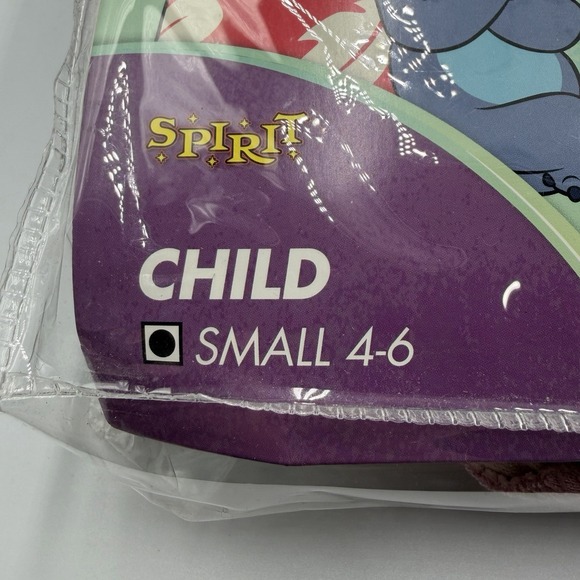 Spirit Halloween Lilo & Stitch Kids Angel Hooded Plush Jumpsuit Size Small 4-6 - Picture 4 of 4